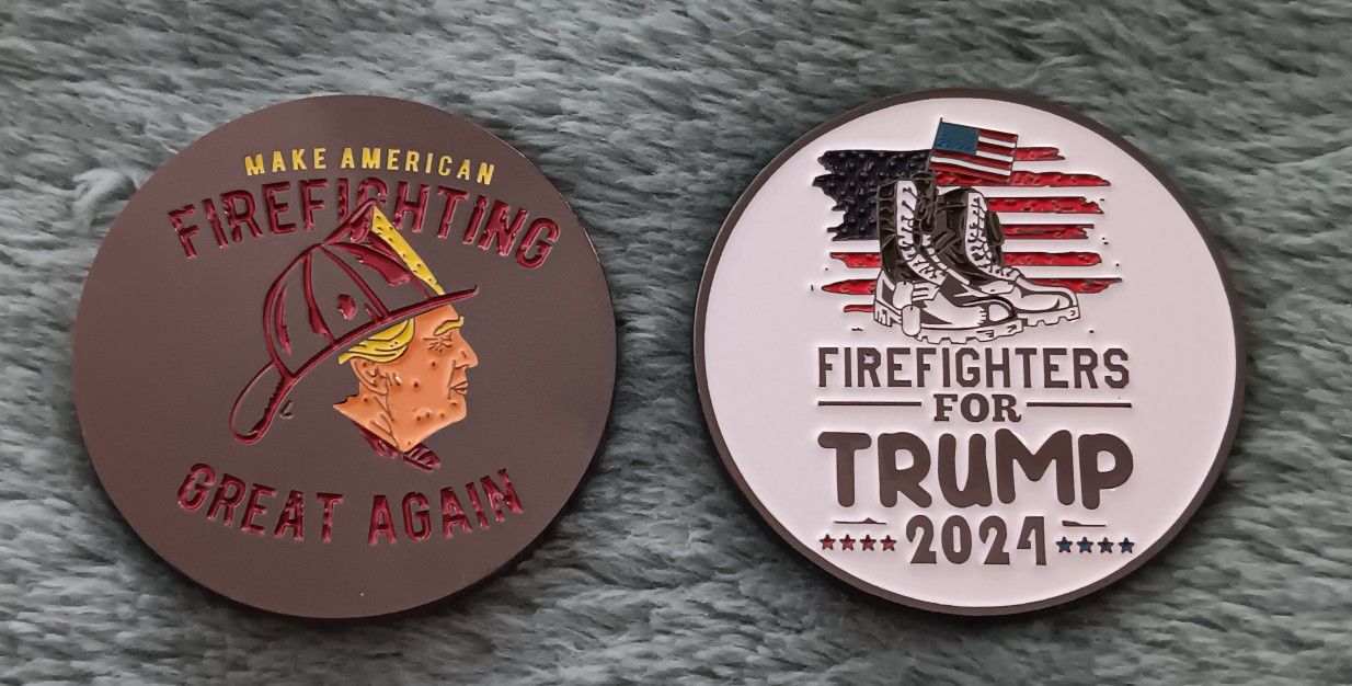 Firefighters For Trump 2024 Collectible Challenge Coin 