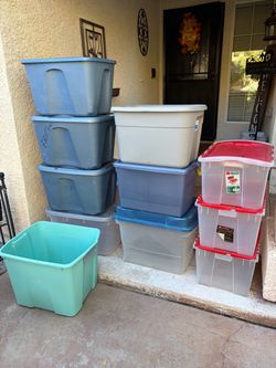 Assorted lot of Plastic Storage Totes -
