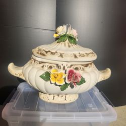  Vintage Capodimonte Large Porcelain Covered Soup Tureen Serving Bowl