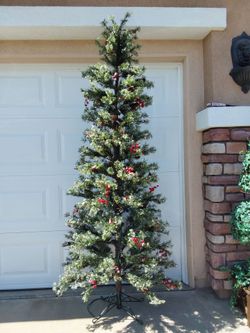 Flocked Artificial Christmas Tree with Berries