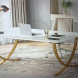 Lovely White/Gold Halseey.Desk