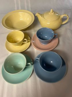 Lu-Ray Mid Century Pastel Ceramic Dishware