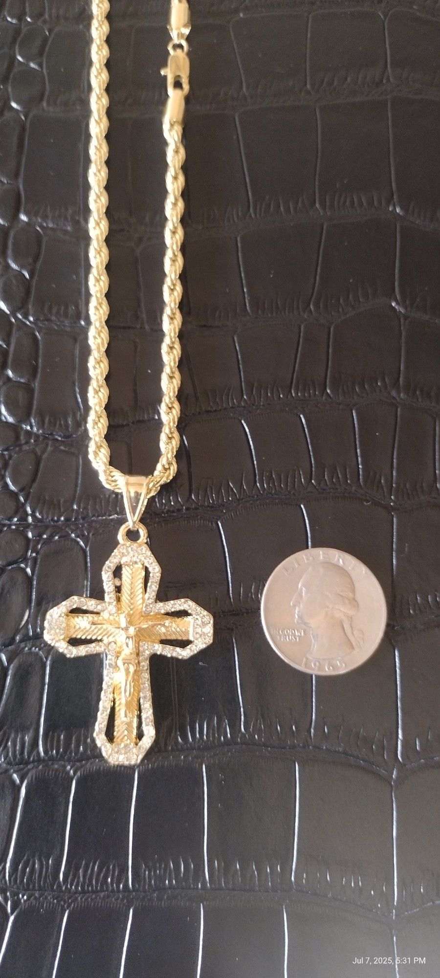 Cross Pendant And Chain Set