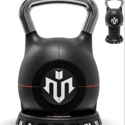 Kettlebell, 7-in-1 Adjustable Kettlebell with 7 Weight Levels ,3.5-22.5lbs, Die-Cast Aluminum and ABS Material, Quick Adjustment Weights with Safety L