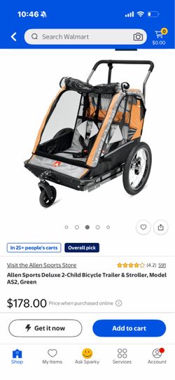 Allen Sports Deluxe 2-Child Bicycle Trailer & Stroller