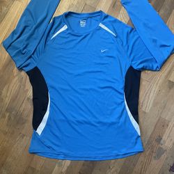 Men’s Nike Dri Fit Long Sleeve Royal Blue XL Shirt Tshirt