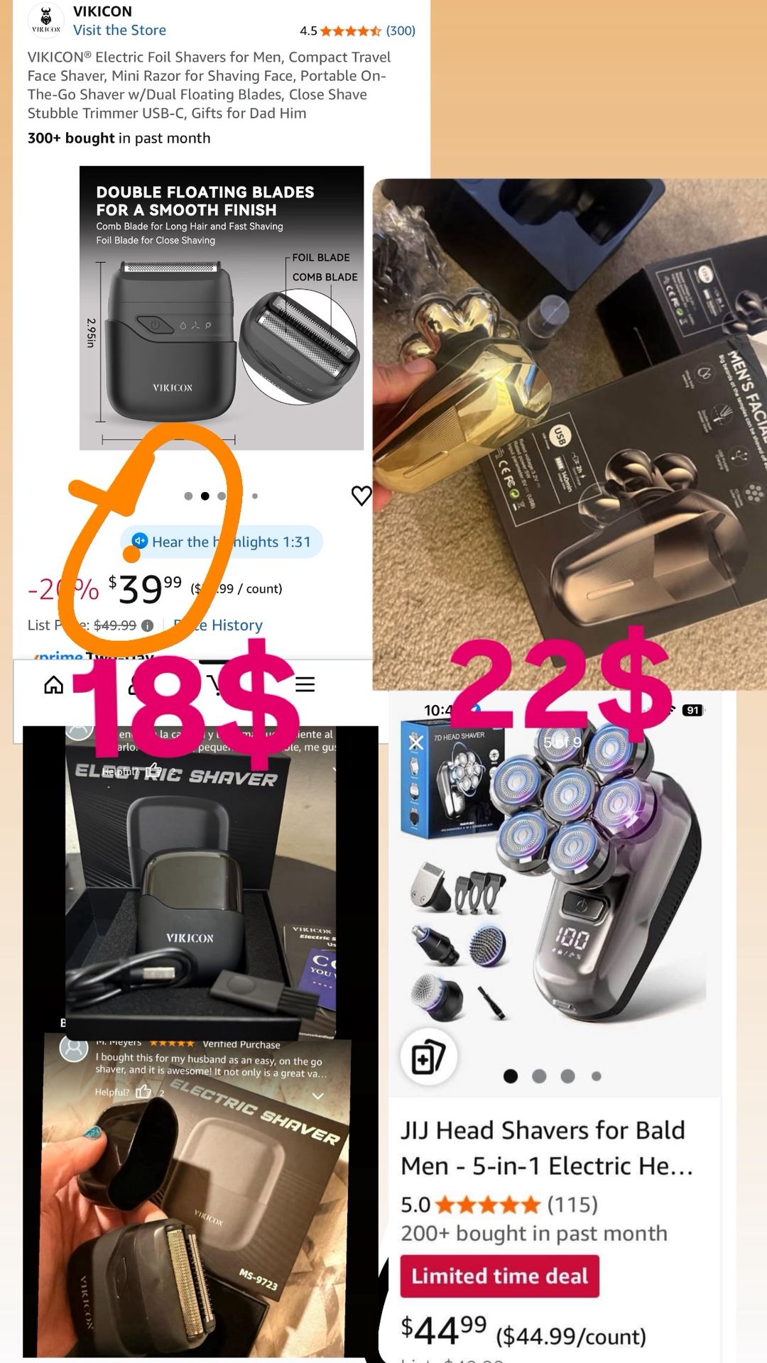 Head Shavers for Bald Men,Wet & Dry Bald Head Shaver,Rechargeable Head Razor with LED Display and 3 Second Safety Lock,5D Floating Head Shaver Comes w