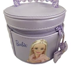 Barbie pic logo on 90s girls Bag Purple Purse 1996 Pyramid Handbags round box