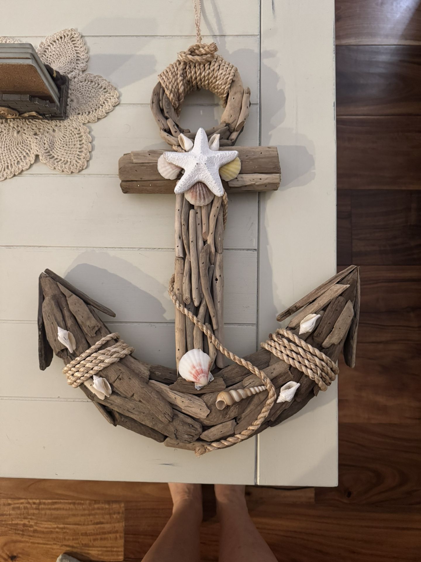 Drift Wood Anchor With Sea Shells.
