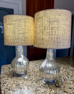 Pair of Mercury Glass Table Lamps
