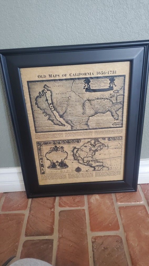 Vintage Print Of Map Of California 