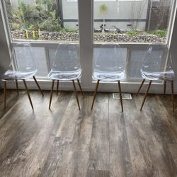 Modern dining chairs: Acrylic And Wood:  perfect Condition!