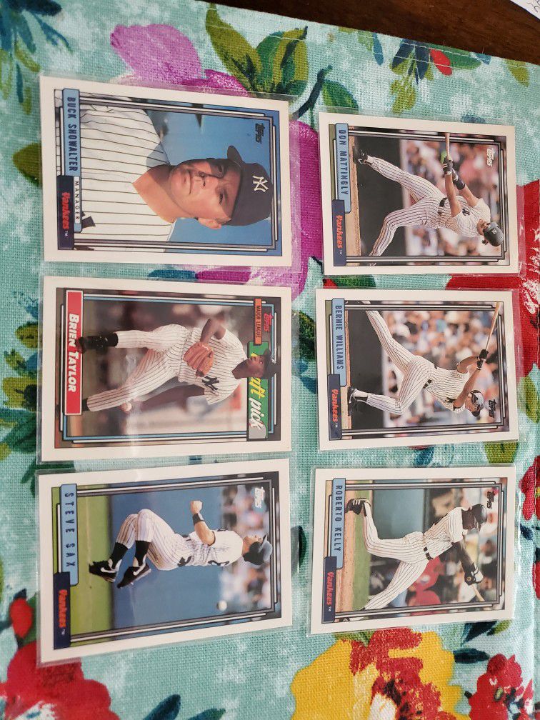 New York Yankees 1992 Topps Baseball Cards Lot 
