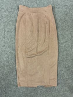 Windsor Blush Suede-Look Midi Pencil Skirt