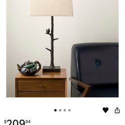Bronzed Tree and Bird Table Lamp Brown Cream Modern Contemporary Rustic Bronze Bulbs Included