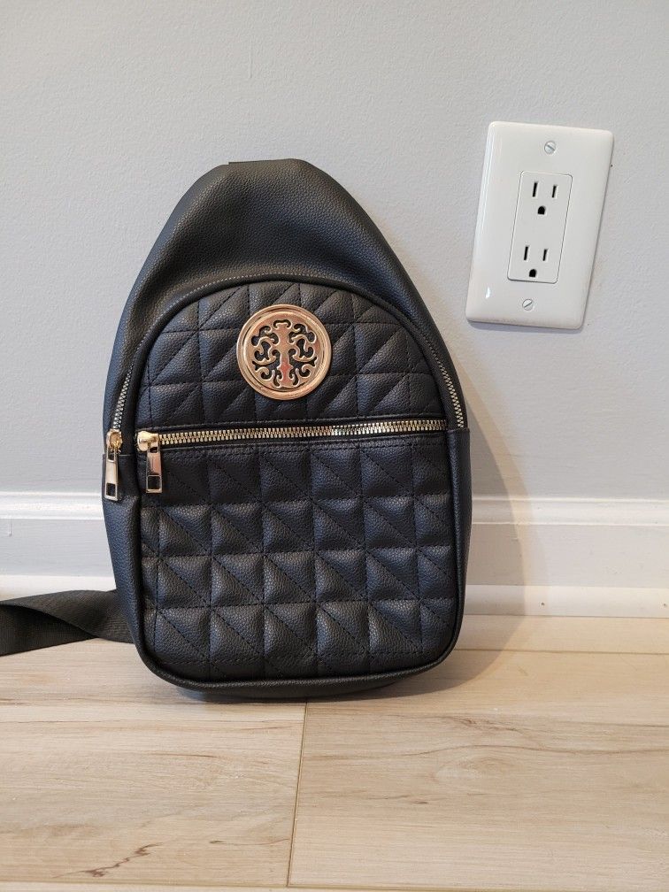 Black Quilted Sling Bag