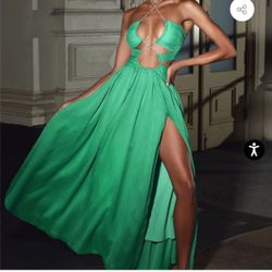 NWT Miss circle maxi green formal dress size xxs