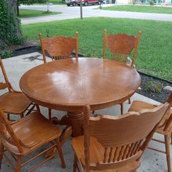 Solid Wood Table With 6 Chairs
