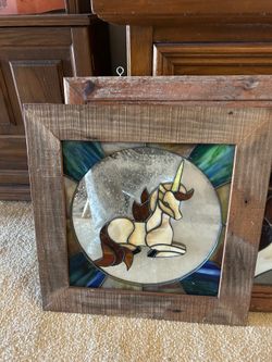 Stained glass unicorn
