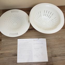 New Tupperware Large Double Colander 13in Long, 13in Wide And 5in Tall