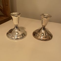 Gold Reflective Candle Holders - 2 Pc