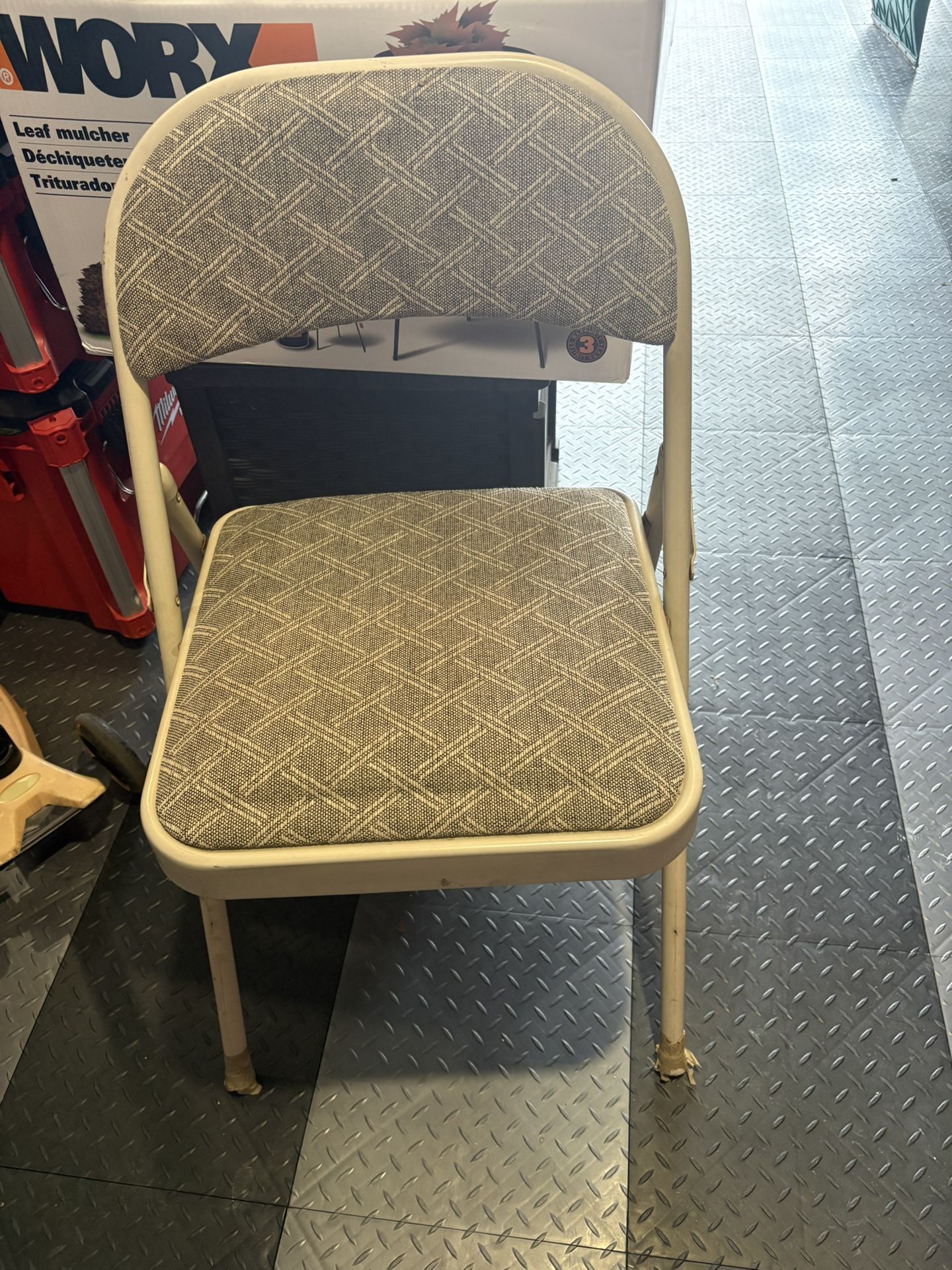 Beige Metal Folding Chairs