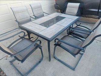 7pc Hampton Bay Outdoor Dining Patio Furniture Set