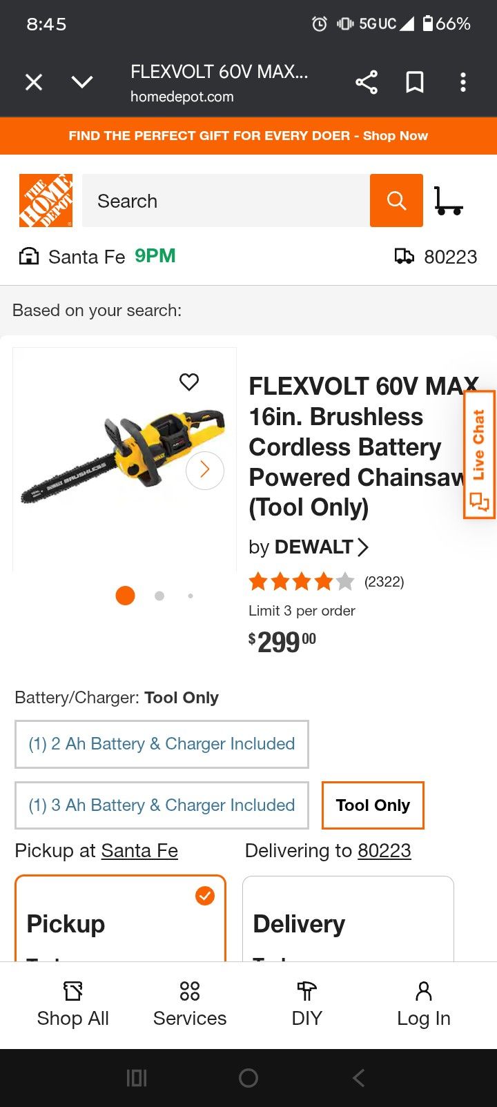 16 Inch DeWalt Flex volt 20/60v Used Once 