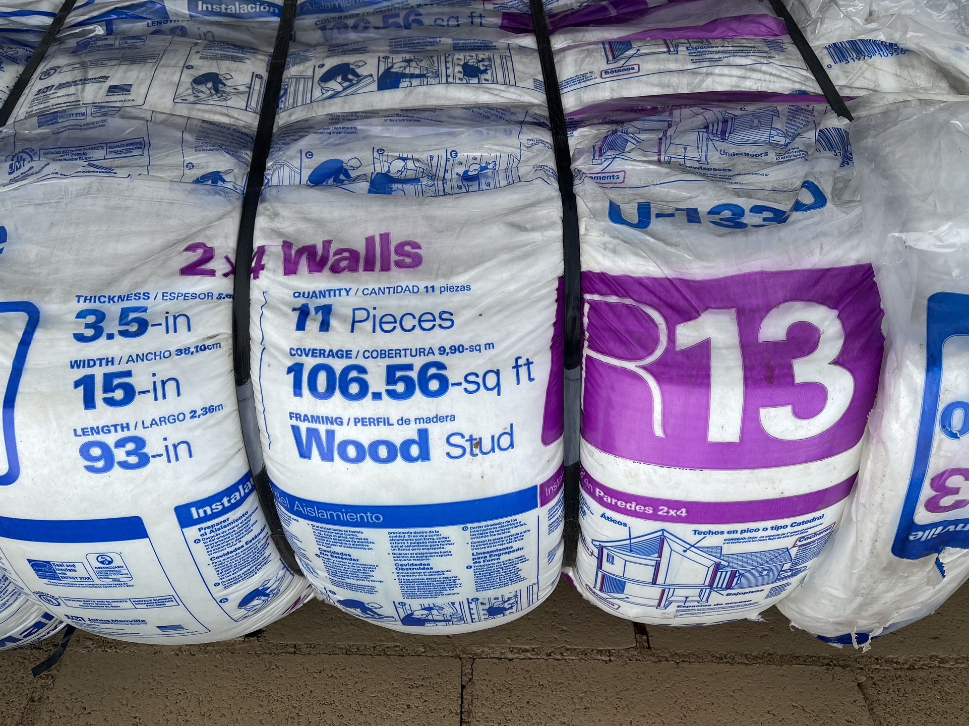 Insulation R13x16 - unfaced for 2x4