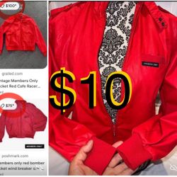 $10 like New Red Jacket Vintage Original Members Only size s/M