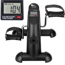 Mini Exercise Bike, himaly Under Desk Bike Pedal Exerciser Portable Foot Cycle Arm & Leg Peddler Machine with LCD Screen Displays