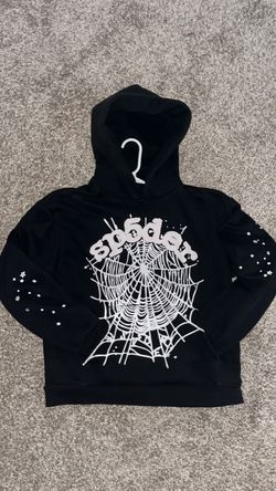 Sp5der Black Hoodie Spider Web Graphic