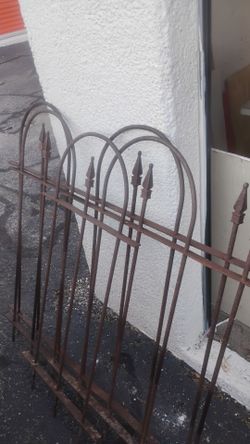 Antique wrought iron fence sections