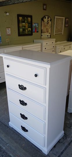 Completely Refurbished Solid Pine White Dresser