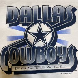 Vintage Dallas Cowboys 1995 White Throwback Logo T-Shirt Delta Brand  Adult XL