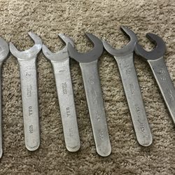 Martin Tools Service Wrench Set — 30° Angle Head, Chrome Finish, 3/4in.–1 1/2in., 11-Piece,
