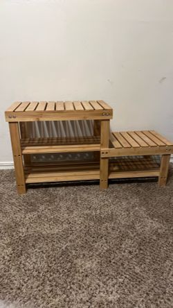 Cute wooden shoe rack