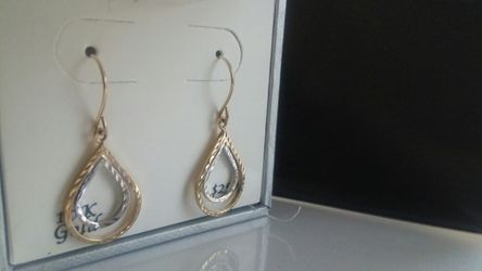 Pure 10k Gold Earnings. Yellow and white gold. No Sterling Silver. No Gold plated.