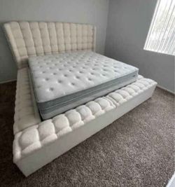 White Bed With Storage Queen Platform Bed Finance Available 