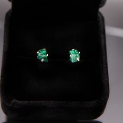 Malachite Silver Stud Earrings