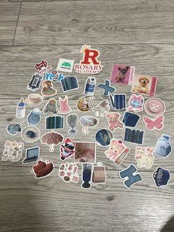 Blue and pink cute stickers