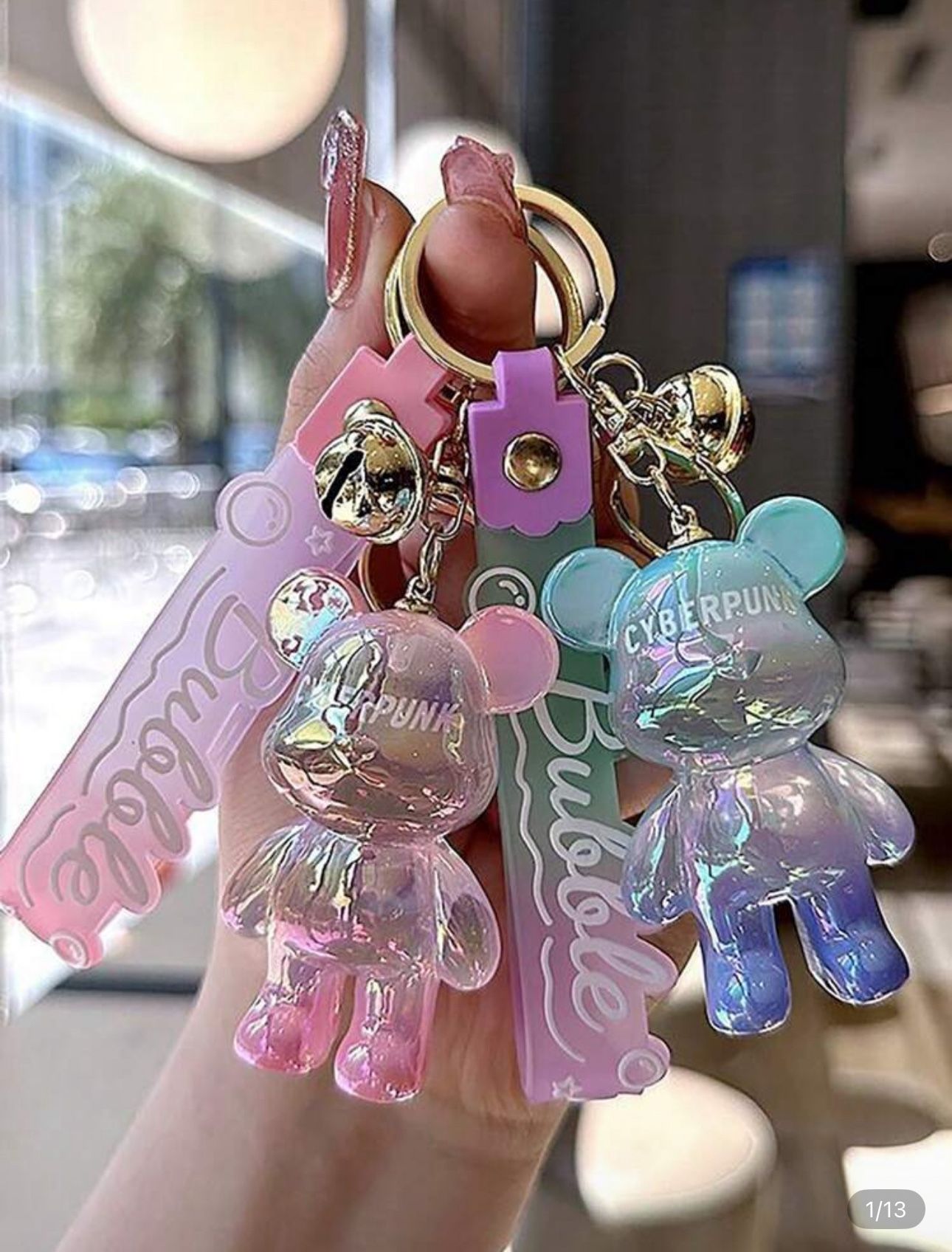1 Piece Creative Colorful Standing Bear Pendant