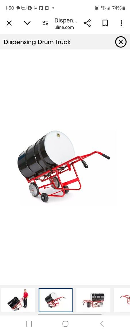 Wesco® Drum Truck 240001 Four Wheels for 30 & 55 Gallon Steel Drums 1000lb Capacity Heavy Duty Rubber Wheels Kickstand Great Condition No Issues!