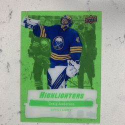 Craig Anderson 22-23 UD Highlighters GREEN (SSP 1:4,608 Packs!!) Buffalo Sabres
