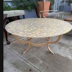 Mid Century Solid Metal Base Bottom Top Round Coffee Table Measurements In Last Picture