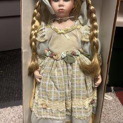Pretty Porcelain Doll in Box