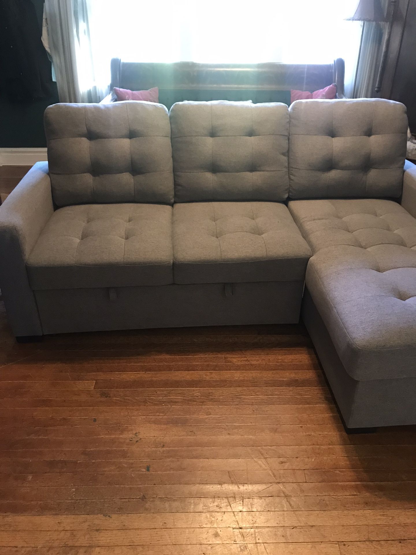 2 Piece Sectional Sofa Sleeper With Hidden Storage
