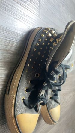 Converse High-Top Sneakers with Gold Studs