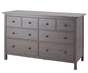 Dark Gray 8-Drawer Wood Dresser