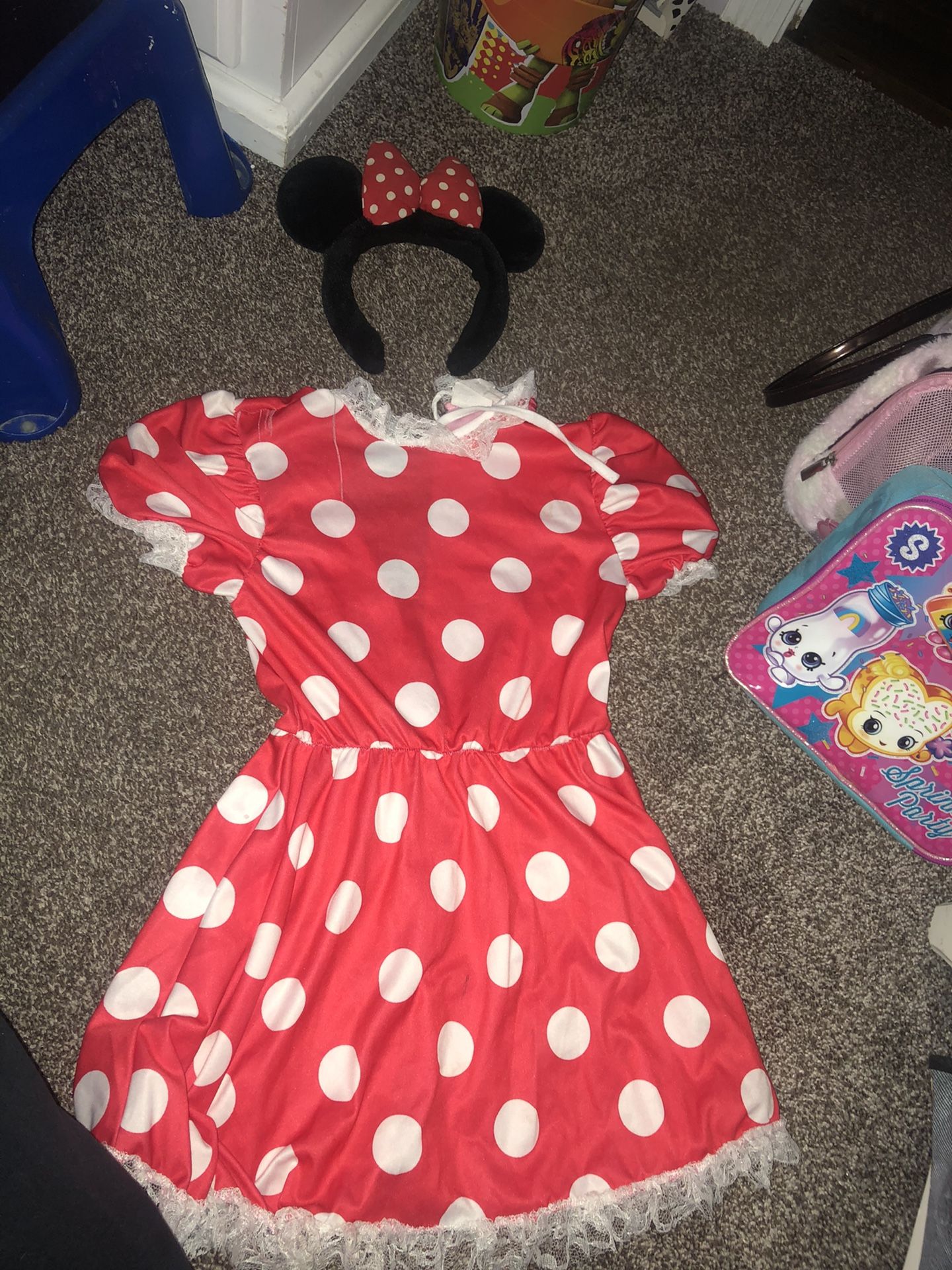 Minnie Mouse ears and dress